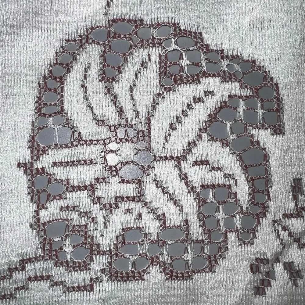 Embroidered Geometric Cross-stitch Cutout Victorian Scallop set‎ of 6 napkins